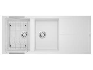 Chậu rửa bát Granite Sink Livello Smart 1160 – White Silver