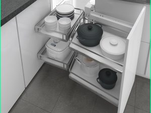 KỆ GÓC LIÊN HOÀN NAN DẸT ĐÁY ĐẶC SUS304 (GM304)