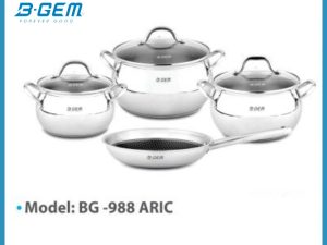 BỘ NỒI CHẢO BELLY BLACK CUBE 7 MÓN CAO CẤP KIỂM ĐỊNH TUV B-GEM BG-988ARIC