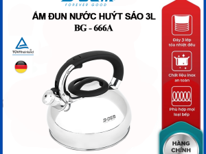 ẤM TỪ INOX304 CAO CẤP BÁO ĐỘNG NƯỚC SÔI DUNG TÍCH 3L B-GEM BG-666A