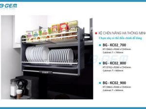 KỆ CHÉN NÂNG HẠ THÔNG MINH INOX SUS304 MẠ NANO CAO CẤP B-GEM BG-KC02